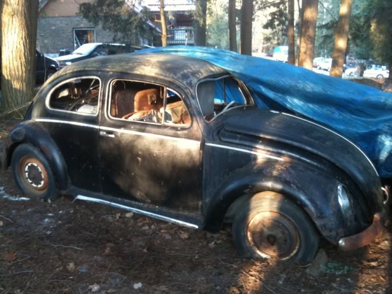 My'53 Zwitter split window as I found it in the woods on Christmas Eve 