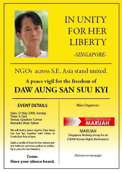 Aung San Suu Kyi Peace Vigil at Speakers Corner Singapore