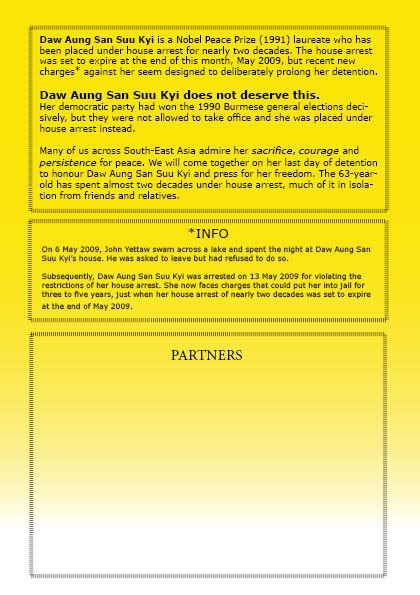 Aung San Suu Kyi Peace Vigil at Speakers Corner Singapore