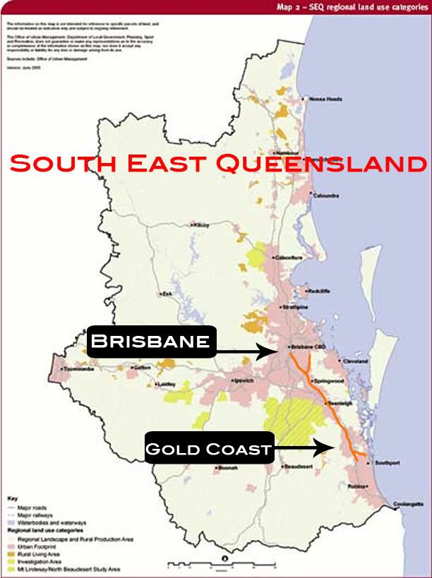 brisbane gold coast map. Brisbane and the Gold Coast
