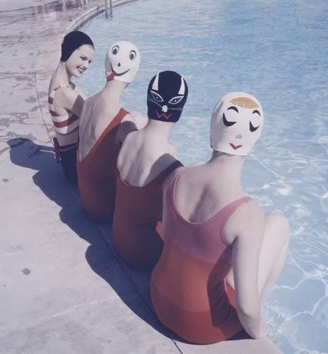 Vintage Retro Bathing Caps Pool Bathing Suit Girls Women