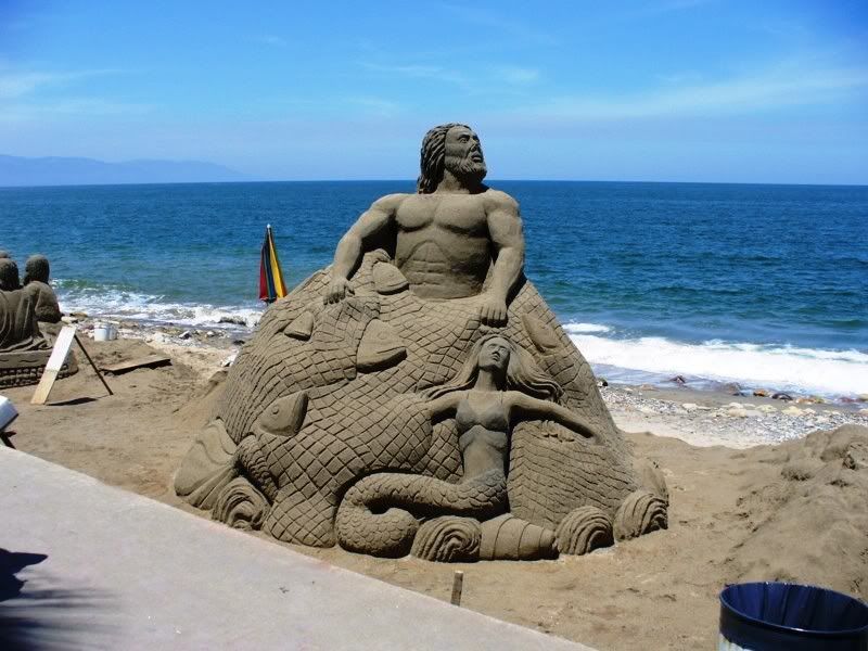 Sand sculpture, Poseidon Pictures, Images and Photos