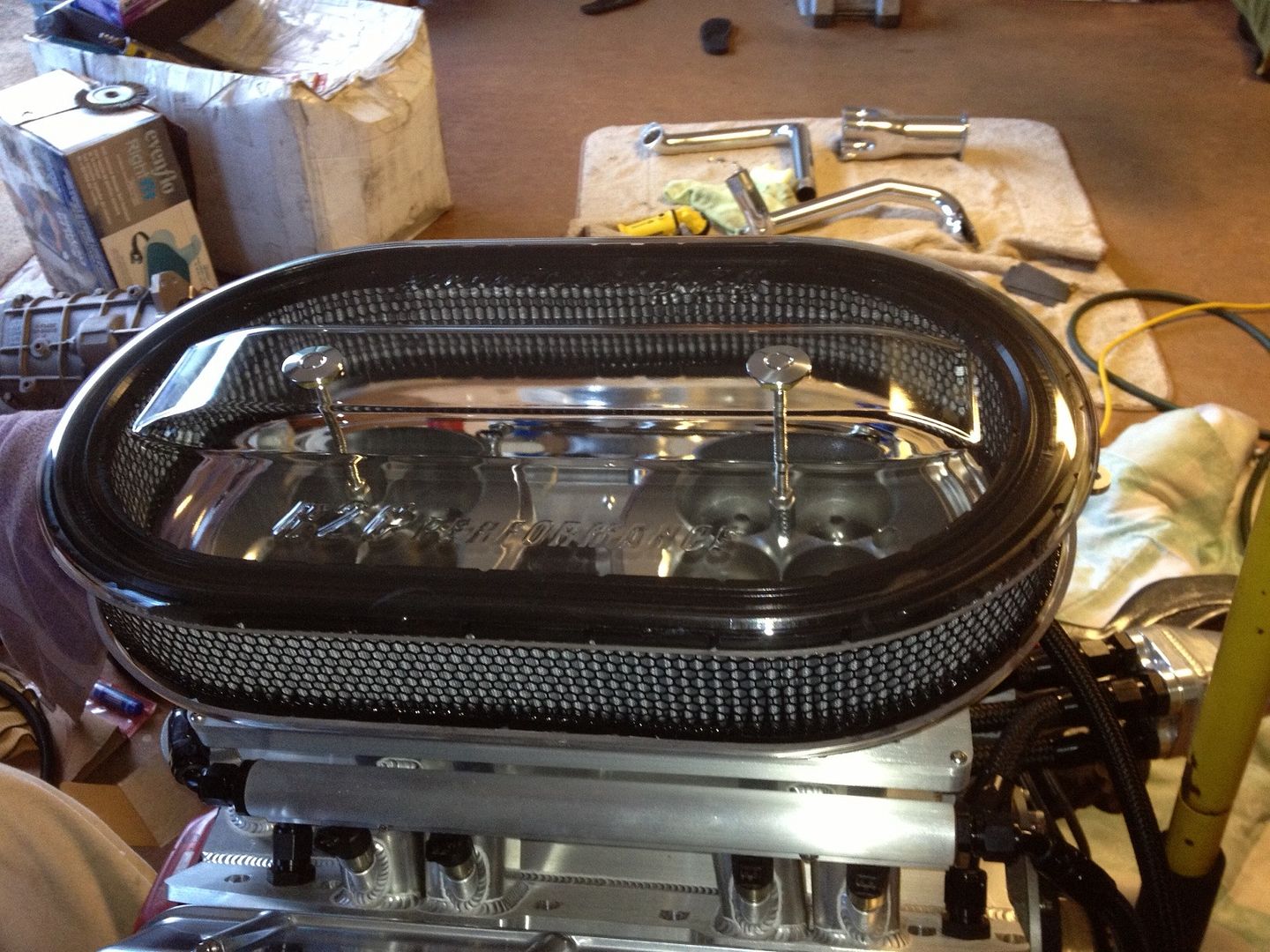 Got a new air cleaner for the tunnel ram Team Chevelle