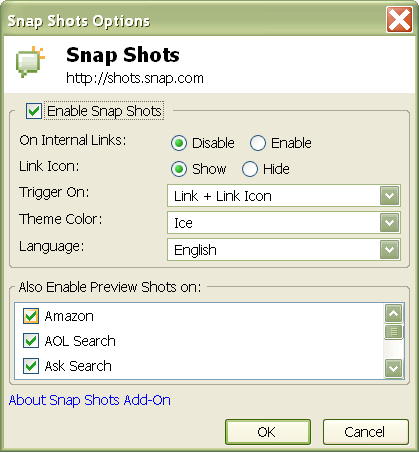 Snap Shot Control Panel