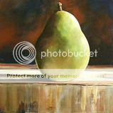 Original Art Painting Yellowware Mixing Bowl Pears  